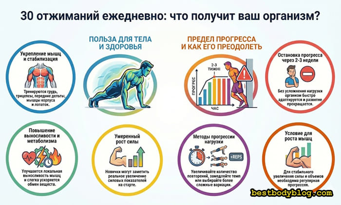 Что дадут 30 отжиманий в день